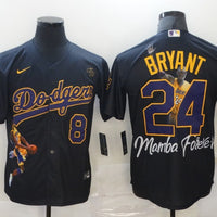 Men's Los Angeles Dodgers Kris Bryant #8-24 Black Game Player Jersey1
