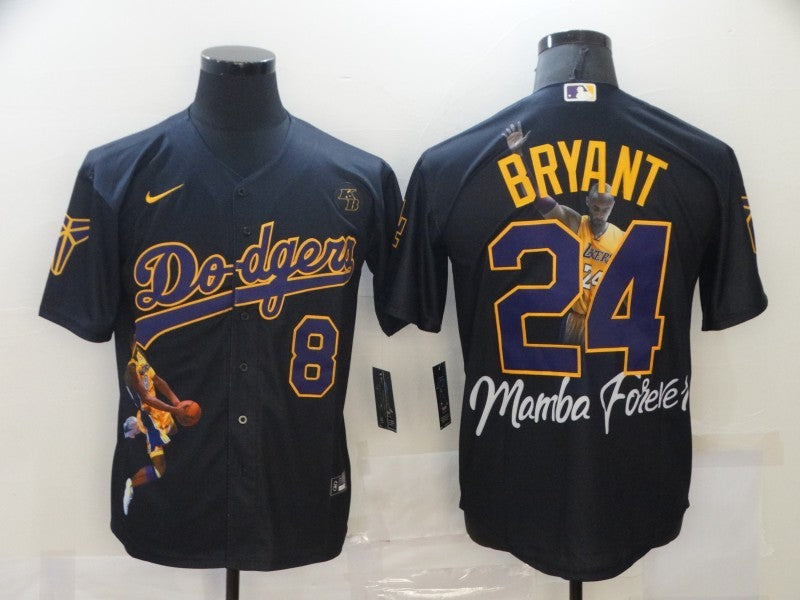 Men's Los Angeles Dodgers Kris Bryant #8-24 Black Game Player Jersey1