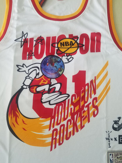 Men's Houston Rockets #01 NBA White Classics Jersey1 - Joint Edition