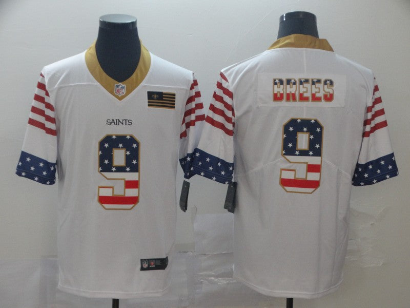 Men's New Orleans Saints Drew Brees #9 White Alternate Game Jersey1