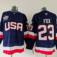 Men's United States 2025 4 Nations Face-Off Adam Fox #23 Fanatics Navy Breakaway Jersey