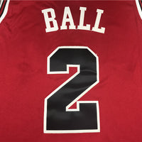 Men's Chicago Bulls Lonzo Ball #2 Red Fast Break Replica Player Jersey1