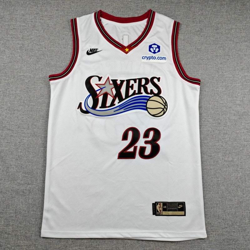 Men's Philadelphia 76ers LeBron James #23 White Swingman Jersey