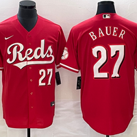 Men's Cincinnati Reds Trevor Bauer #27 Red Replica Baseball Jersey1