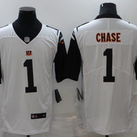 Men's Cincinnati Bengals Ja'Marr Chase #1 White Alternate Game Player Jersey1