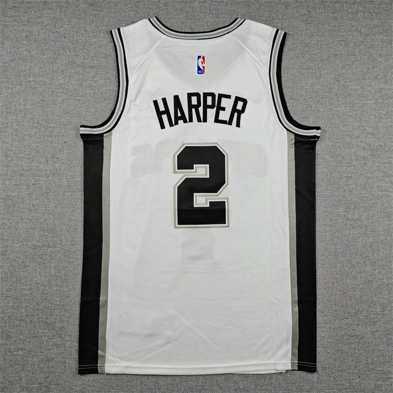 Men's San Antonio Spurs Dylan Harper #2 White Swingman Jersey - Association Edition