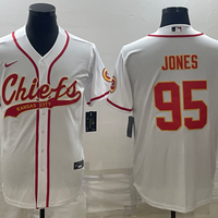 Men's Kansas City Chiefs Chris Jones #95 White Game Jersey1 Joint Edition