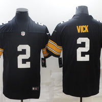 Men's Pittsburgh Steelers Michael Vick #2 Black Player Game Jersey1