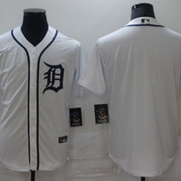 Men's Detroit Tigers White Home Blank Replica Jersey1