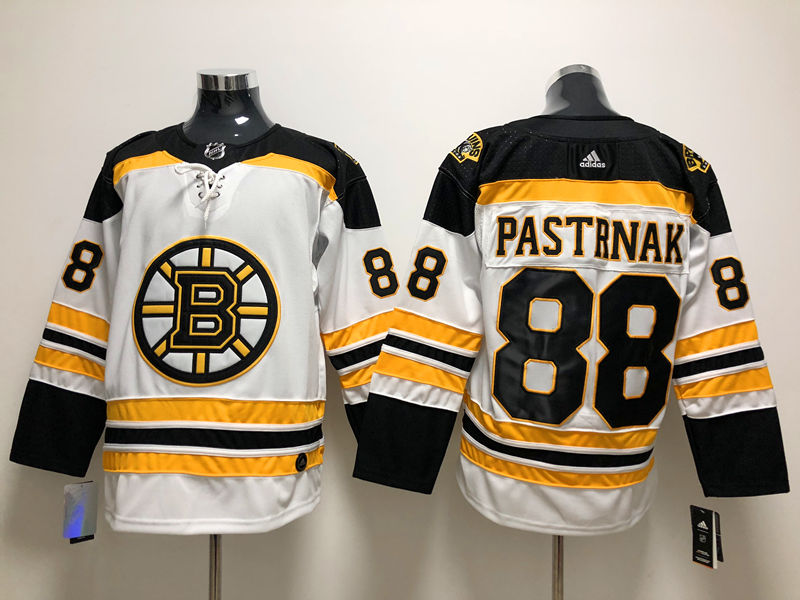 Men's Boston Bruins David Pastrnak #88 White Player Jersey1