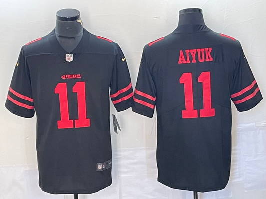 Men's San Francisco 49ers Brandon Aiyuk #11 Black Game Jersey1