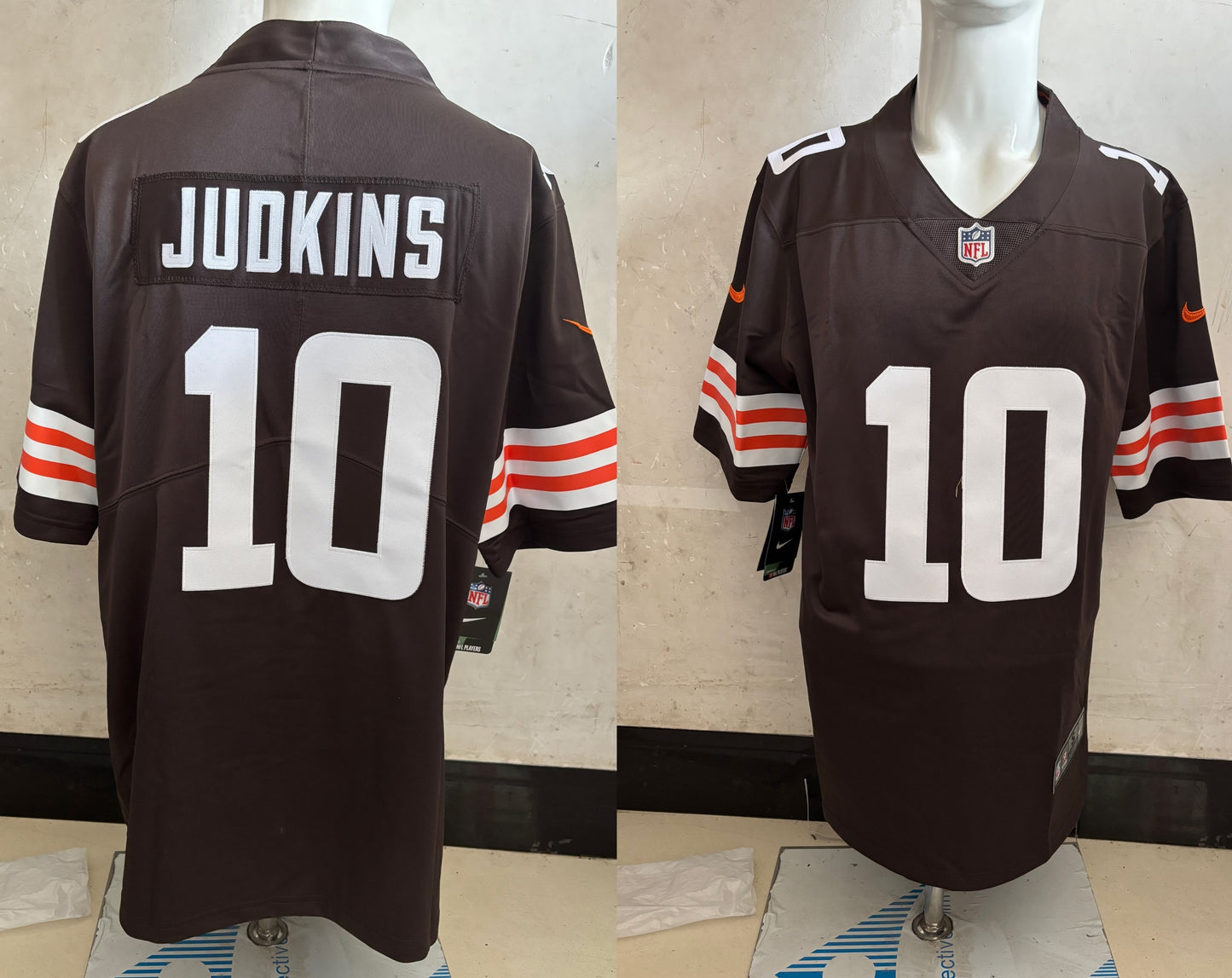 Men's Cleveland Browns Quinshon Judkins #10 Brown Game Jersey