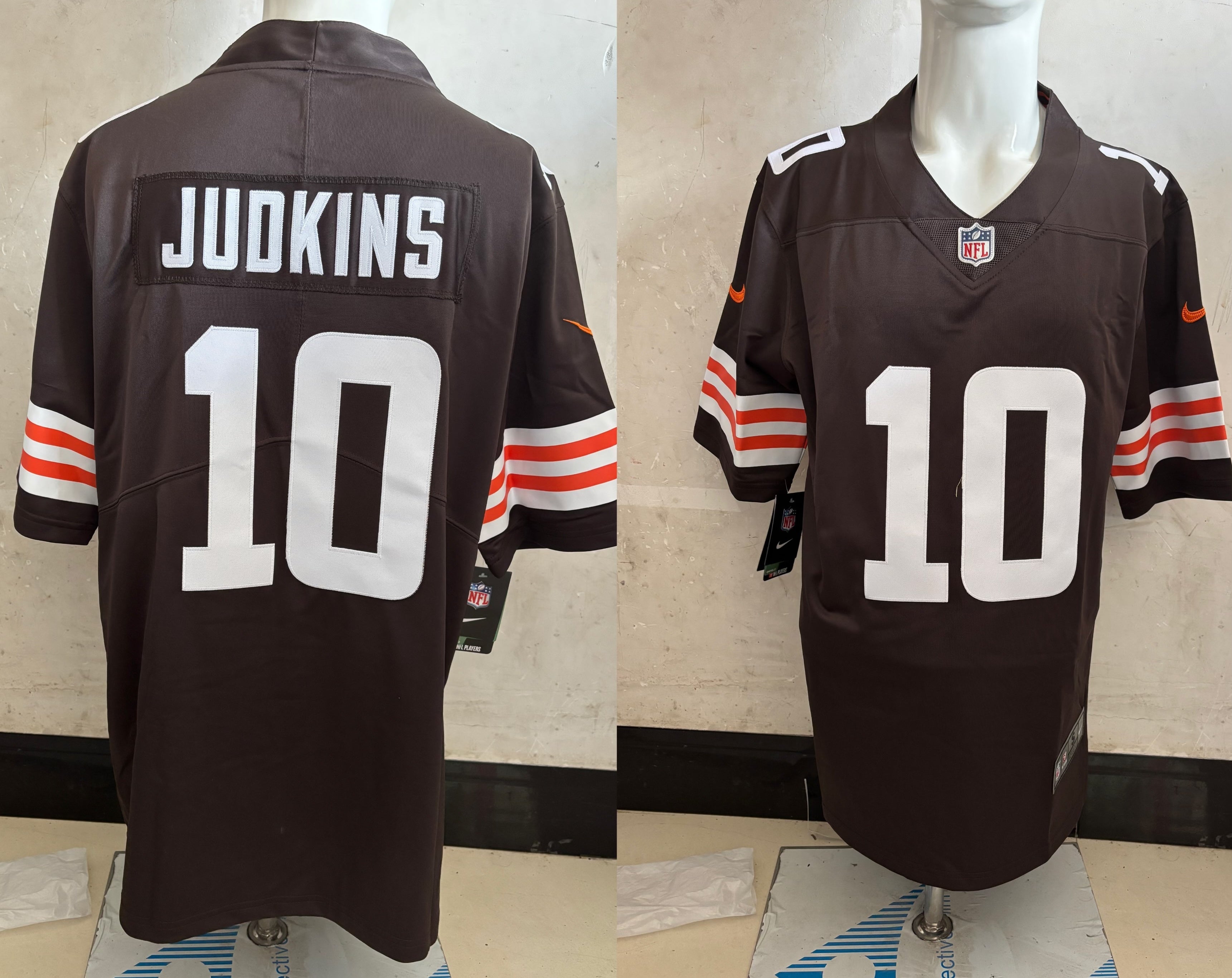 Men's Cleveland Browns Quinshon Judkins #10 Brown Game Jersey
