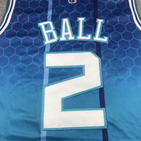 Men's Charlotte Hornets LaMelo Ball Blue Swingman Player jersey1 - City Edition
