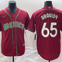 Men's 2023 World Baseball Classic #65 Jose Urquidy Mexico Red Jersey1