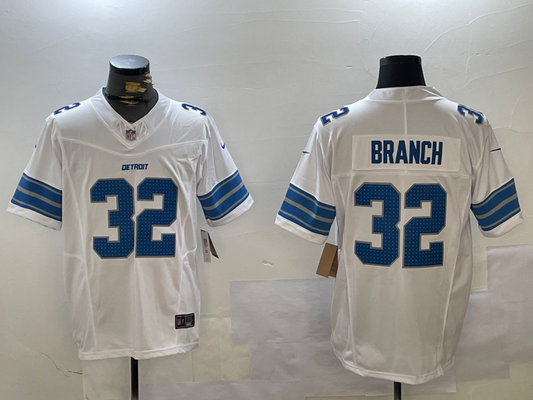 Men's Detroit Lions Brian Branch #32 White Game Jersey1