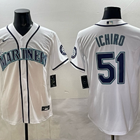Men's Seattle Mariners Ichiro Suzuki #51 White Replica Player Jersey