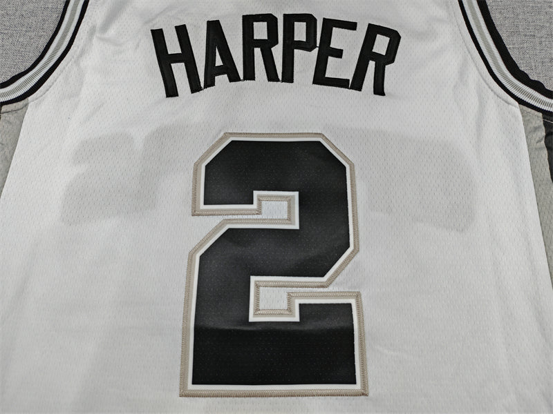 Men's San Antonio Spurs Dylan Harper #2 White Swingman Jersey - Association Edition