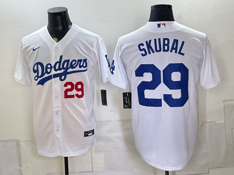 Men's Los Angeles Dodgers Tarik Skubal #29 White Home Replica Jersey