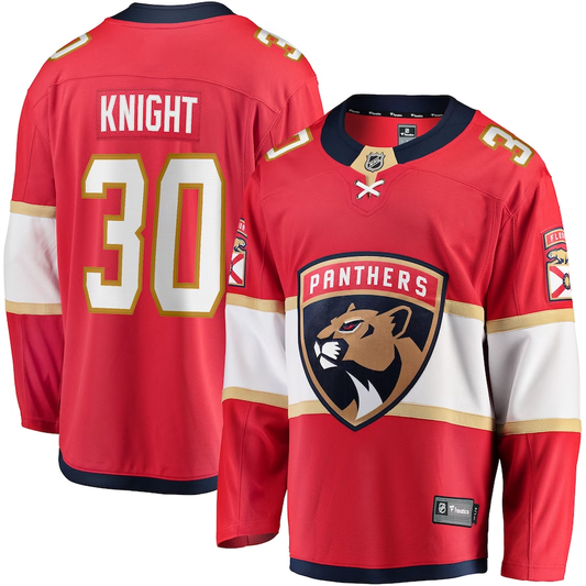 Men's Florida Panthers Spencer Knight #30 Red Player Jersey1