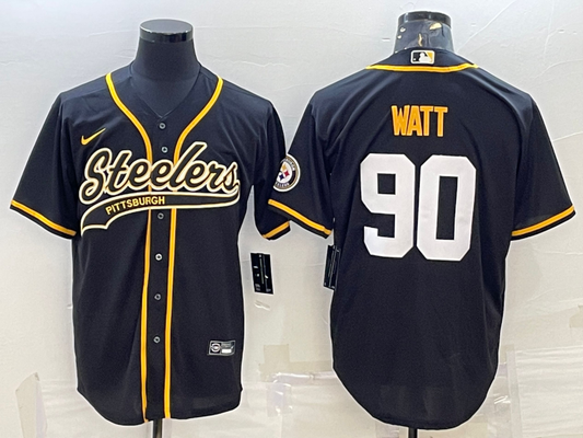 Men's Pittsburgh Steelers T.J. Watt #90 Black Player Jersey1 Joint edition