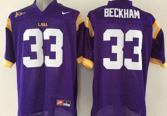 Men's LSU Tigers Odell Beckham #33 Purple Player Game Jersey