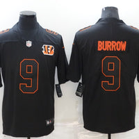 Men's Cincinnati Bengals Joe Burrow #9 Black Alternate Game Jersey1