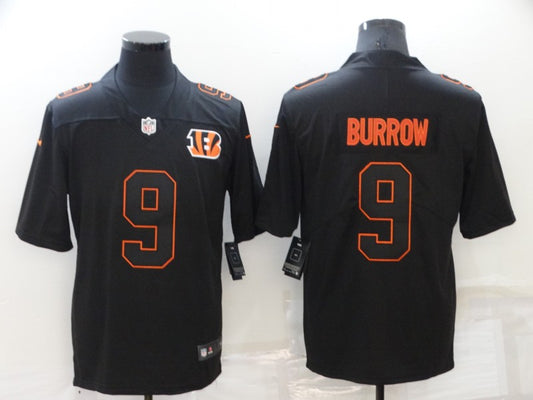 Men's Cincinnati Bengals Joe Burrow #9 Black Alternate Game Jersey1