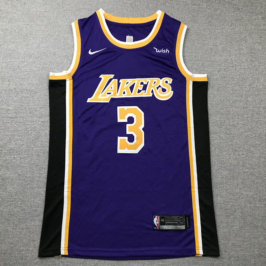 Men's Los Angeles Lakers Anthony Davis Purple #3 Swingman Jersey1