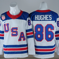 Jack Hughes USA Hockey White Olympics Jersey