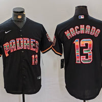 Men's San Diego Padres Manny Machado #13 Black Player Game Jersey1