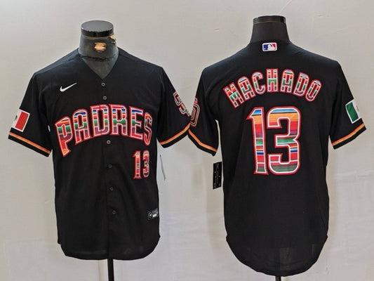 Men's San Diego Padres Manny Machado #13 Black Player Game Jersey1
