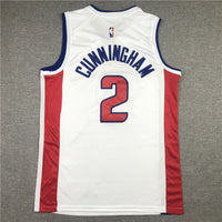Men's Detroit Pistons Cade Cunningham White 2020/21 Swingman Fashion Jersey1