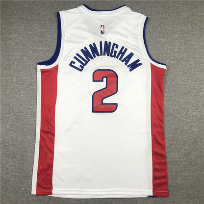 Men's Detroit Pistons Cade Cunningham White 2020/21 Swingman Fashion Jersey1