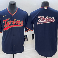Men's Minnesota Twins Navy Replica Player Logo Jersey1