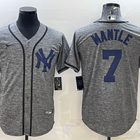 Men's New York Yankees Mickey Mantle #7 Gray Replica Game Jersey1