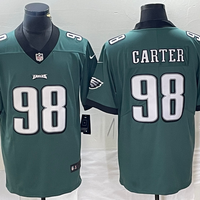 Men's Philadelphia Eagles Jalen Carter #98 Midnight Green 2023 NFL Draft First Round Pick Game Jersey1