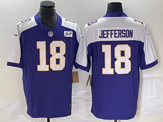 Men's Minnesota Vikings Justin Jefferson #18 Purple Vapor F.U.S.E. Limited Jersey1