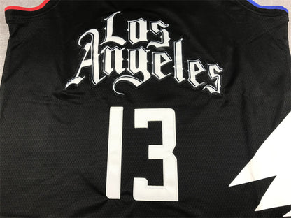 Men's LA Clippers Paul George Jordan Brand Black 2022/23 Statement Edition Swingman Jersey1
