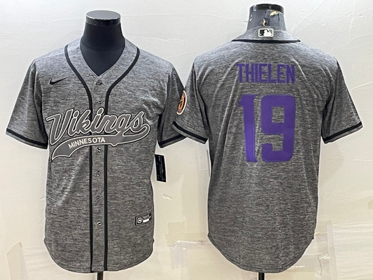 Men's Minnesota Vikings Adam Thielen #19 Gray Game Jersey1 Joint Edition