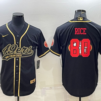 Men's San Francisco 49ers Jerry Rice #80 Black Game Player Jersey1 Joint Edition
