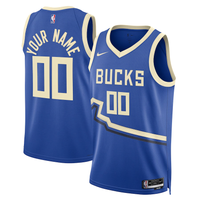 Men's Milwaukee Bucks Royal 2024/25 Custom Swingman Jersey1 - City Edition