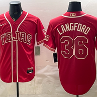 Men's Texas Rangers Wyatt Langford #36 Red 2026 City Connect Stadium Jersey