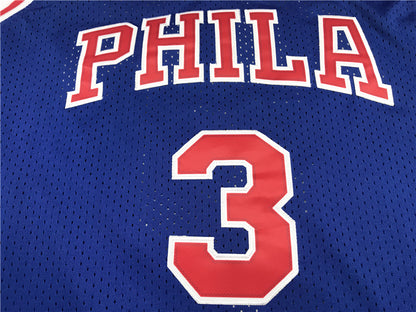 Men's Philadelphia 76ers Allen Iverson #3 Royal Swingman Jersey1