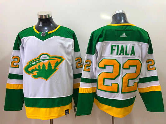 Men's Minnesota Wild Kevin Fiala #22 White Breakaway Player Jersey1