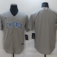 Men's Chicago Cubs Gray Road Authentic Team Blank Jersey1