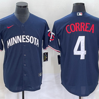 Men's Minnesota Twins Carlos Correa #4 Navy Alternate Replica Player Jersey1