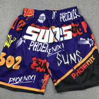 Men's Phoenix Suns Purple Graffiti Edition Pocket Shorts1
