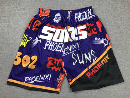 Men's Phoenix Suns Purple Graffiti Edition Pocket Shorts1