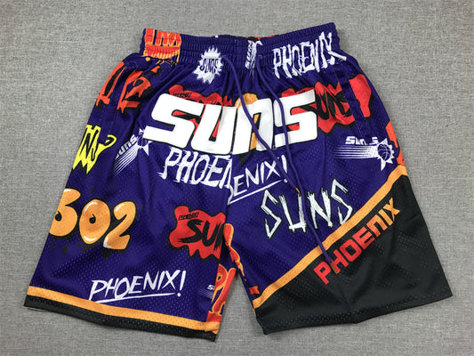 Men's Phoenix Suns Purple Graffiti Edition Pocket Shorts1